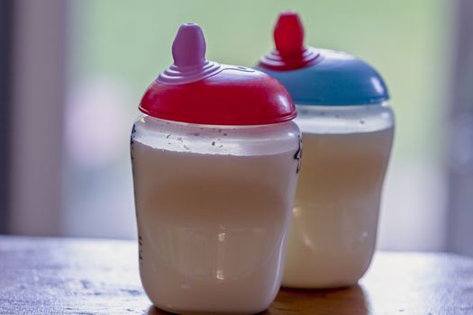 Two baby milk bottles