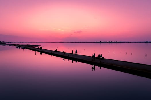 Lefkas marina at sunset, Lefkada, Greece