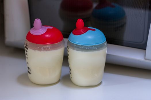 Two baby milk bottles