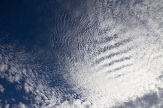 Horizontal image of a cloudy blue sky
