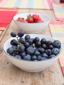 A bowl of ripe blueberries