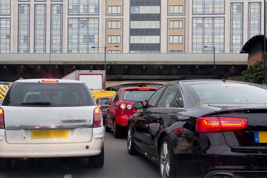 Heavy traffic on a London road