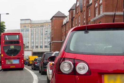 Heavy traffic on a London road