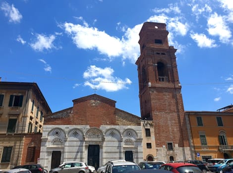 Church of San Paolo all'Orto in Pisa, Tuscany, in a beautiful summer day with blue sky and few clouds