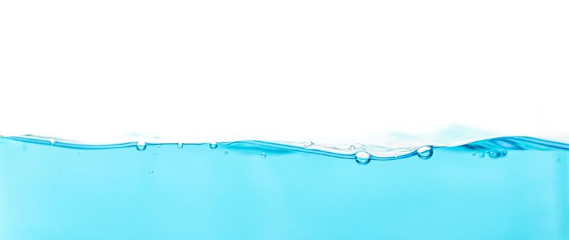 Water splash with bubbles of air blue water wave fefreshing abstract background