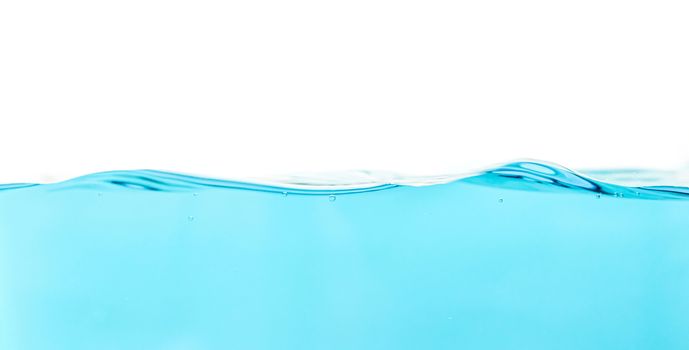 Water splash with bubbles of air blue water wave fefreshing abstract background