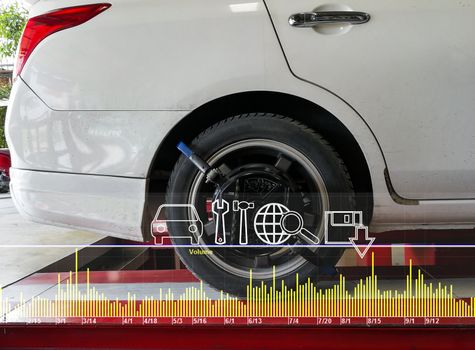 The car checks technology monitor the wheel sensors on for wheels alignment