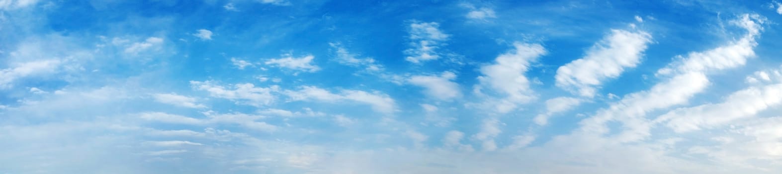 Vibrant color panoramic sky with cloud on a sunny day. Beautiful cirrus cloud.