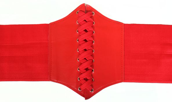 Red Corset Belt Isolated On White Background