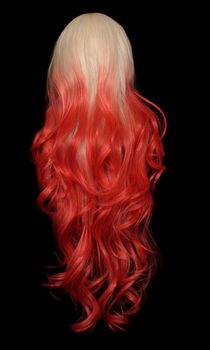 Blond and Orange Ombre Wig on Mannequin head