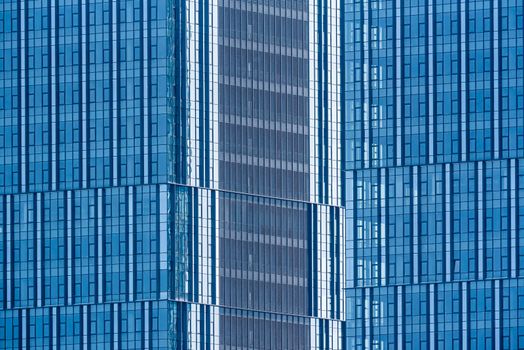 Glass facade of a modern skyscraper in China