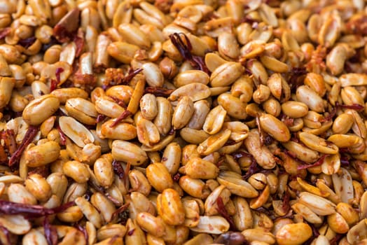 Peanuts with spicy pepper sauce in a street market in Xi'an, Shaanxi province, China