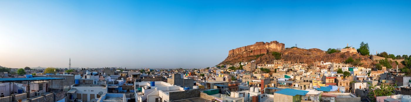 Panoramic view of Mehrangarh fort at Jodhpur, Rajasthan, India. An UNESCO World herritage.