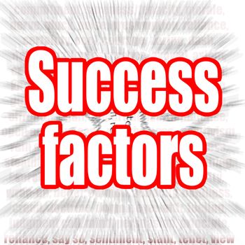 Success factors word with zoom in effect as background, 3D rendering