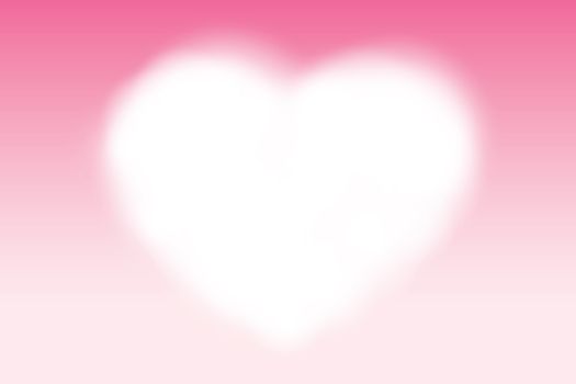white heart shape cloud style space for copy message text on the pink background