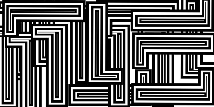 Black and white pattern of one, 3D rendering