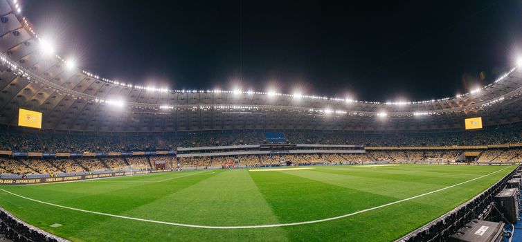 Kyiv, Ukraine - October 14, 2019: A view of the Olympic Stadium before the match of qualify round Euro 2020 Ukraine vs Portugal