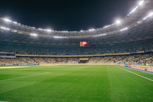 Kyiv, Ukraine - October 14, 2019: A view of the Olympic Stadium before the match of qualify round Euro 2020 Ukraine vs Portugal