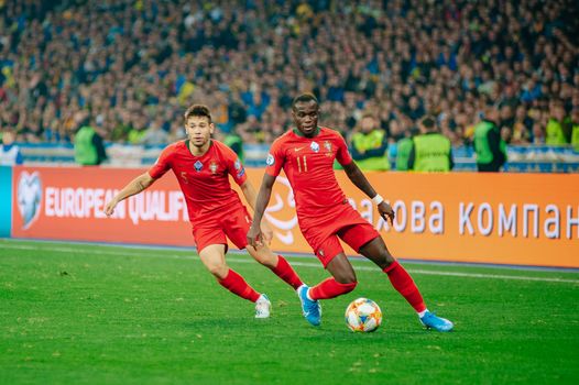 Kyiv, Ukraine - October 14, 2019: professional footballer Bruma during the UEFA EURO 2020 qualifying match