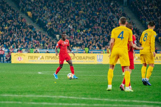 Kyiv, Ukraine - October 14, 2019: professional footballer Bruma during the UEFA EURO 2020 qualifying match