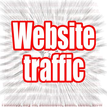 Website traffic word with zoom in effect as background, 3D rendering