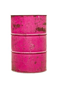 Barrel Oil pink Old isolated on background white