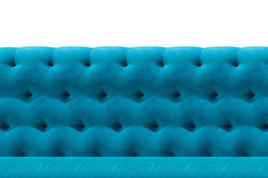 Luxury Light Blue sofa velvet cushion close-up pattern background on white