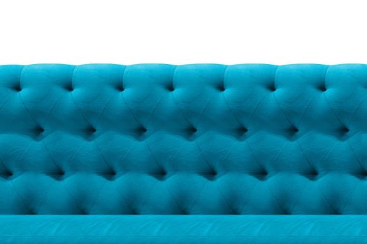 Luxury Light Blue sofa velvet cushion close-up pattern background on white