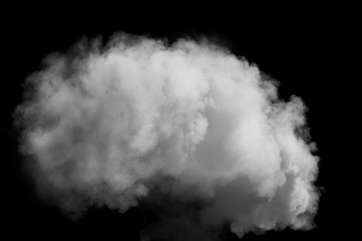 Thick smoke isolated on a black background black and white monochrome image