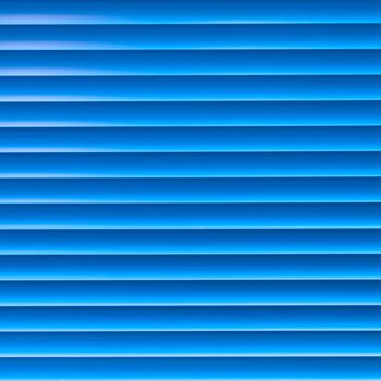 Blue horizontal Venetian blinds. Background Texture.