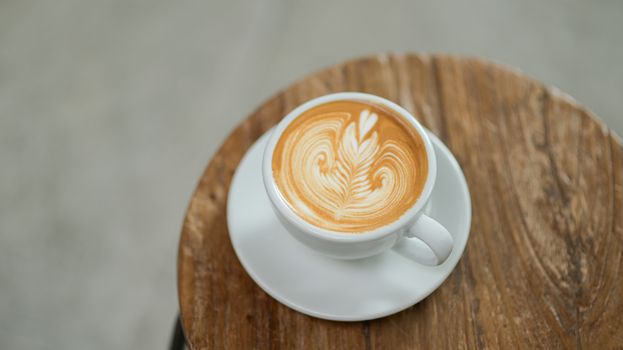 Coffee latte heart texture.