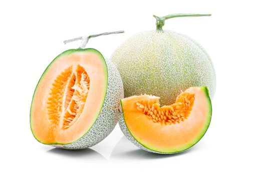 Melon fruit on a white background