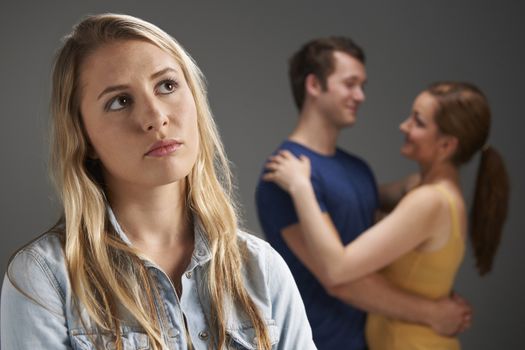 Woman Jealous Of Loving Couple