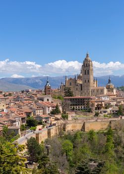 The old town of Segovia and the Cathedral, Segovia, Spain