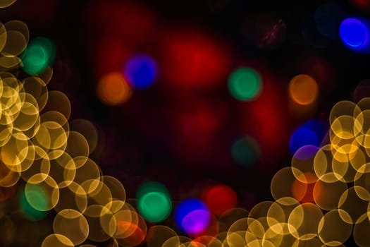 Christmas abstract background with booble bokeh lights. Beautiful shiny background with bokeh. Picture with copy space.
