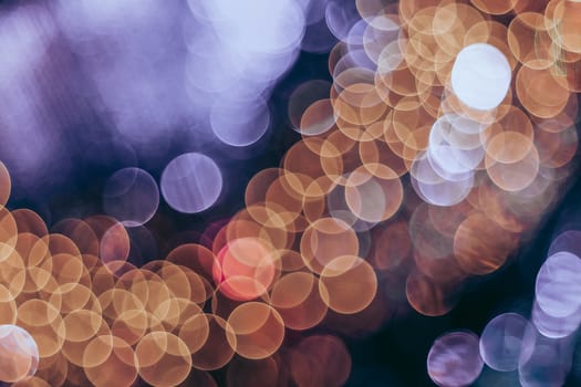 Christmas background. Festive abstract background with booble bokeh defocused lights. Beautiful shiny photo with bokeh. Garland. Copy space.