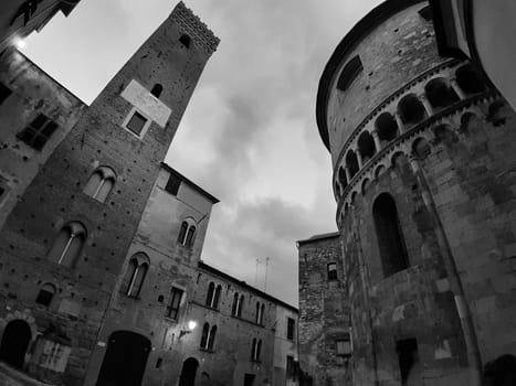 Cervo Ligure, Italy - 06/15/2020: Travelling around the Riviera Ligure in summer days. Beautiful photography of the small vilagges near the sea with typical old buildings.