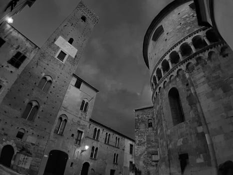 Cervo Ligure, Italy - 06/15/2020: Travelling around the Riviera Ligure in summer days. Beautiful photography of the small vilagges near the sea with typical old buildings.