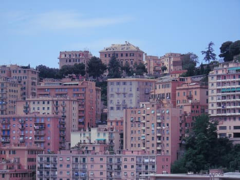 Cervo Ligure, Italy - 06/15/2020: Travelling around the Riviera Ligure in summer days. Beautiful photography of the small vilagges near the sea with typical old buildings.