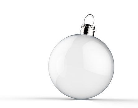 Christmas balls on white background