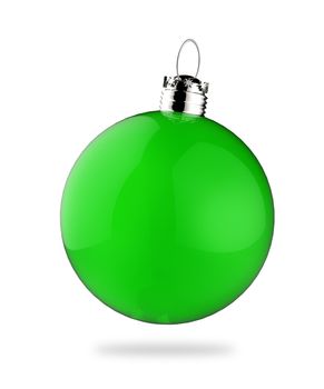 Christmas balls on white background