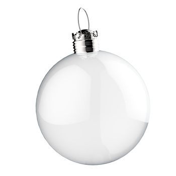 Empty Christmas ornament on white