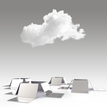 Cloud computing 3d structure as concept