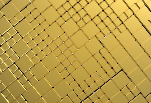 Gold pentagon metal plate background or texture