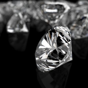 diamonds on black surface background