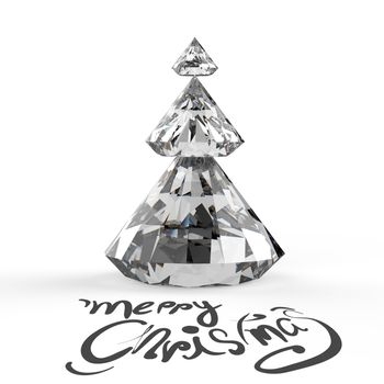 Christmas card with Diamonds Christmas tree 3d