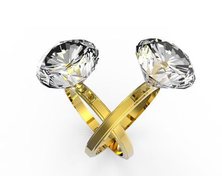 3d rendering of a diamond ring