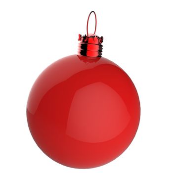 Empty Christmas ornament on white