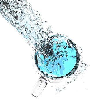 3d water splash isolated on white background