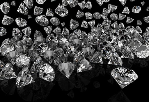 diamonds on black surface background